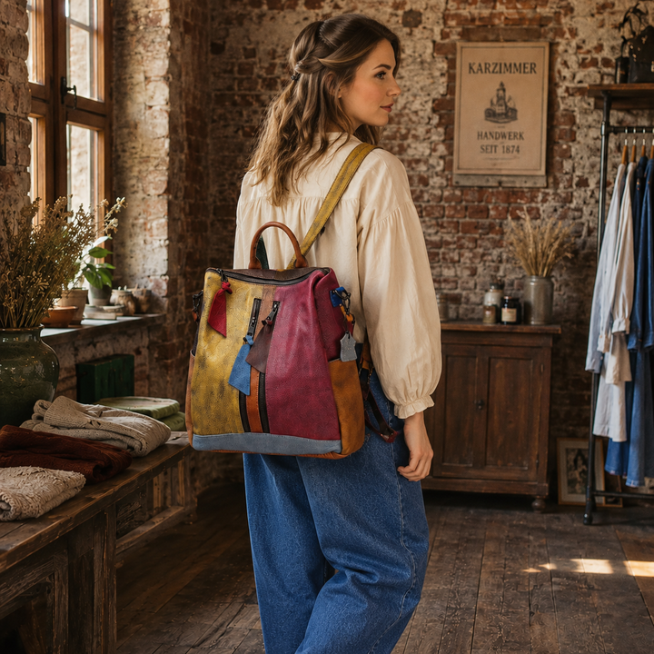 Miki | Rucksack aus mehrfarbigem Leder