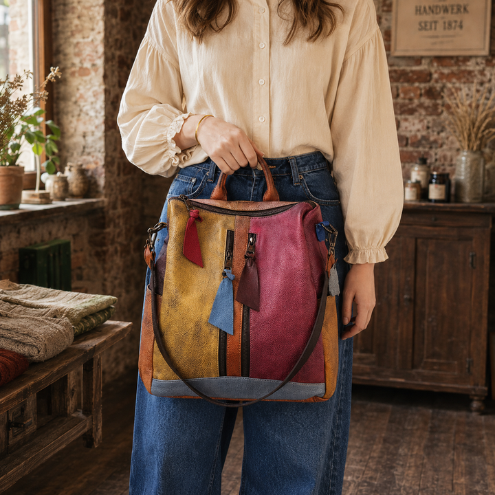 Miki | Rucksack aus mehrfarbigem Leder