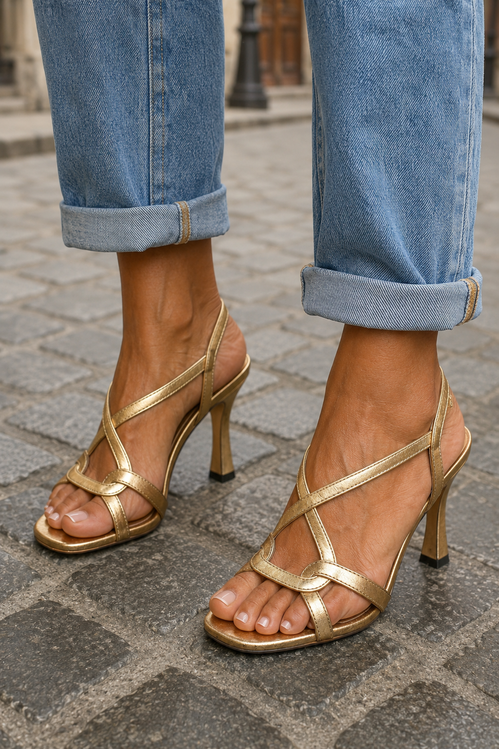 Brigitte | Goldene Sandalen